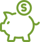 Line drawing piggy bank icon